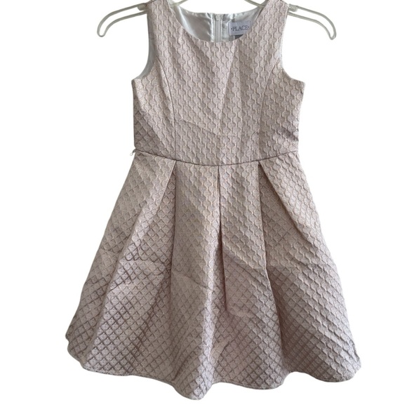 Children’s Place Ivory Golden Holiday Dress Sleeveless Size 8 - Picture 1 of 6